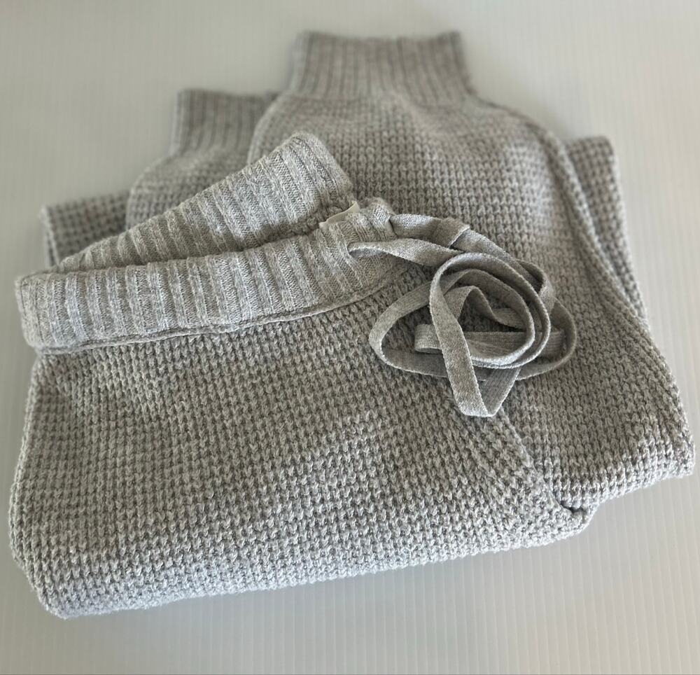 Aerie Waffle Knit Jogger Lounge Pants XS Heather Gray Cozy Soft